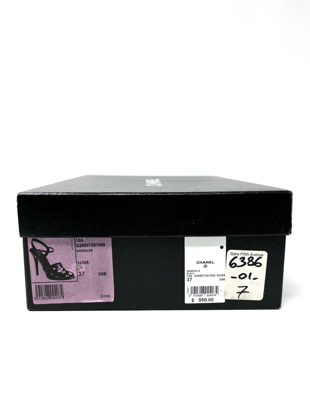 Chanel Strappy Black Satin Silver Crystal CC Logo High Heels Sandals Shoes 37 7 - Picture 10 of 11